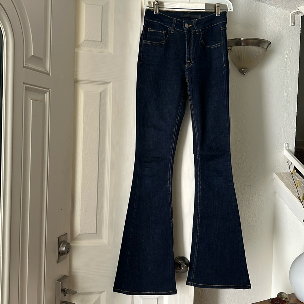 Victoria Beckham skinny dark wash flare jeans